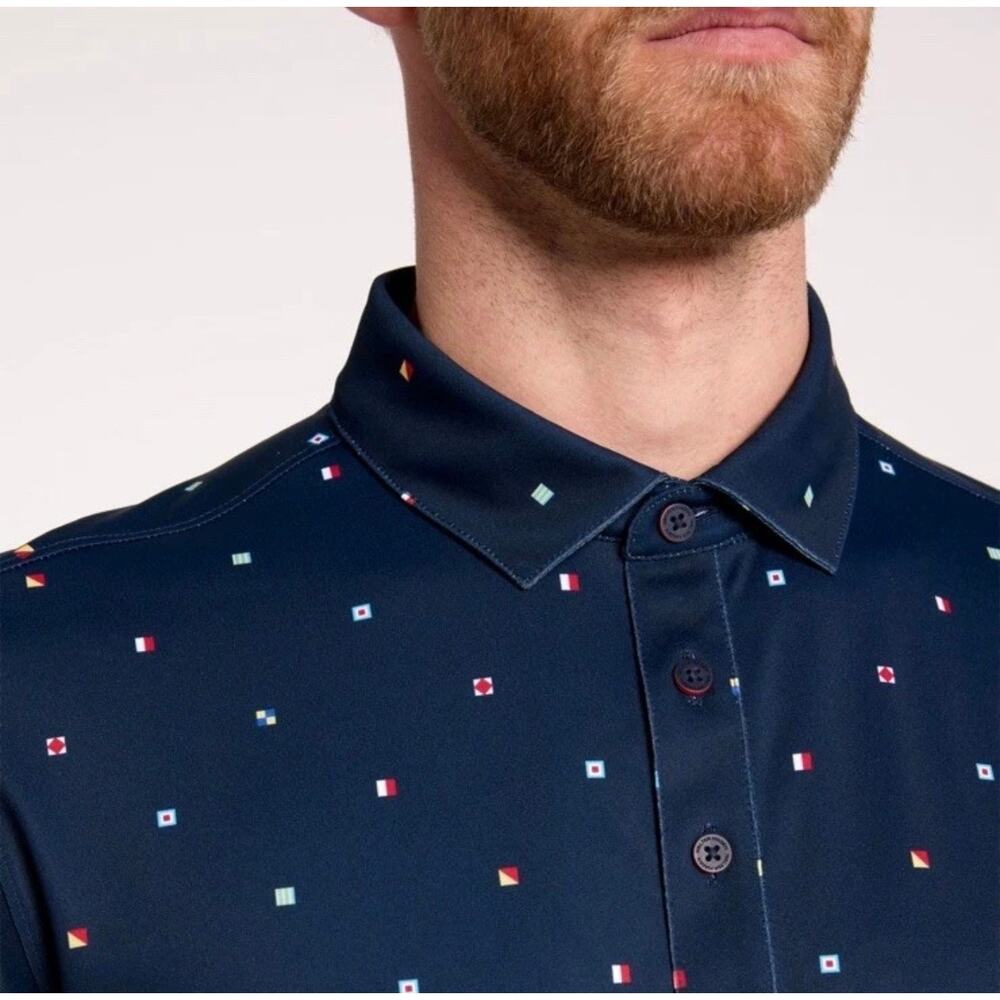 Walter Hagen Men's Navy Blue Sailing Novelty Print Golf Polo - Picture 4 of 4